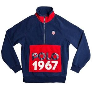 Polo Ralph Lauren USA 1967 Active Hybrid Fleece Pullover Sweatshirt Mens Small